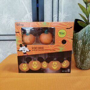 HTF Disney Halloween Mickey Moving Projection Pumpkin String Lights Monster Mash